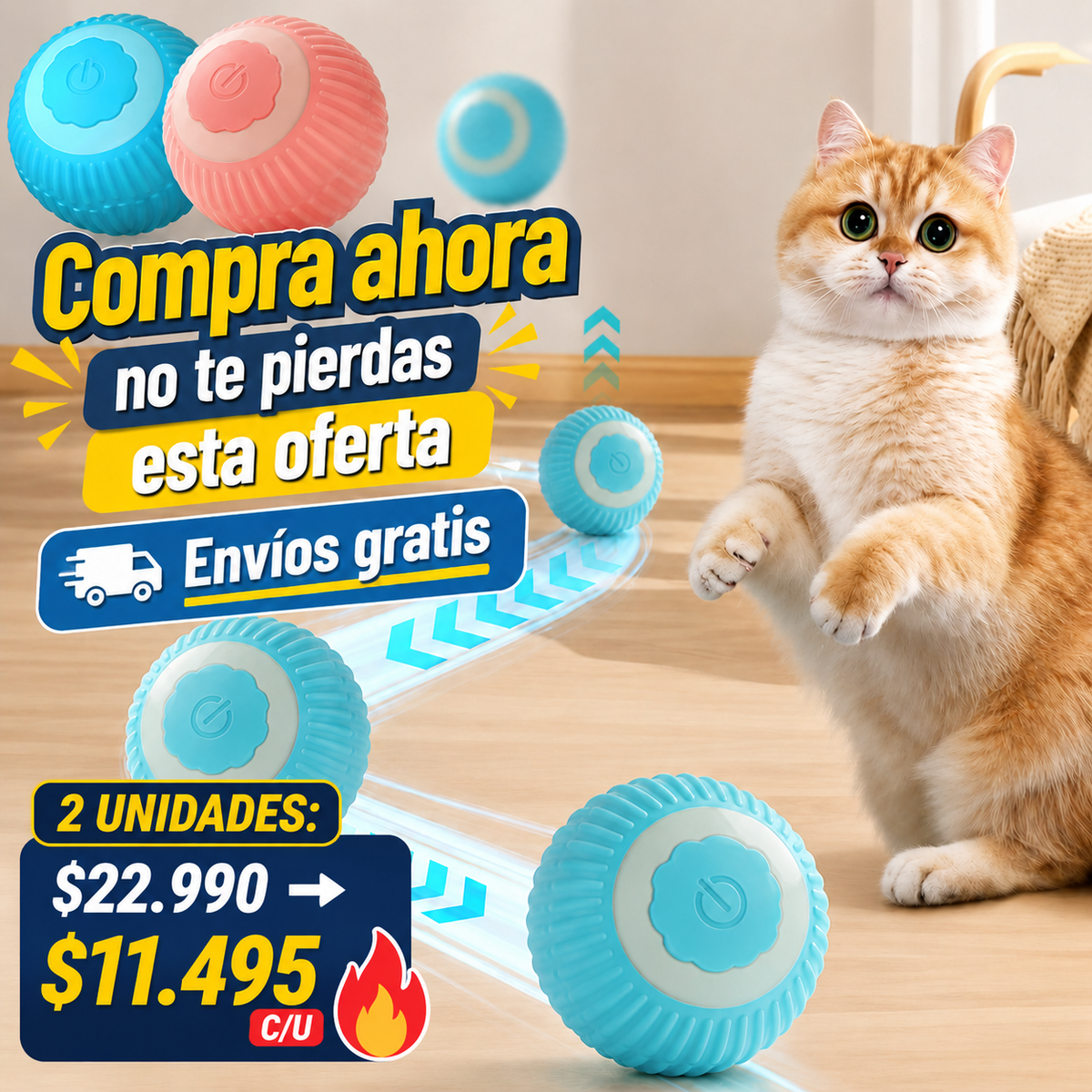 🐱 SmartBall® | La Pelota Inteligente que Mantiene a tu Gato Feliz y Activo